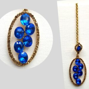 Oval Shaped Blue Stone Nethi Chuti