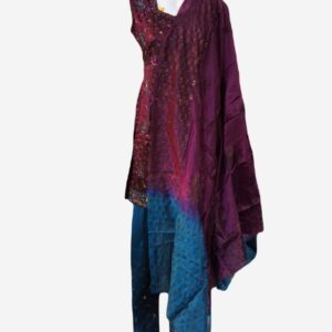 Maroon Chumki Work 3-Piece Set Pantsuit