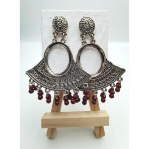 Black Metal with Maroon Hanging Beads