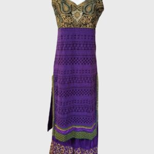 Purple Coloured Embroidered Kurta with Pant Suit