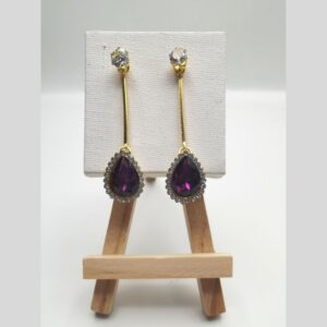 Purple Stone Drop Earring