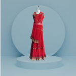 Red Lehenga With Attached Dupatta