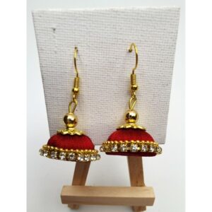 Red Hanging Earring With Stones | Jimiki