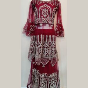 Classic Embroidery Wine Red Lehenga Choli