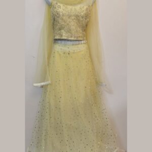 Yellow Embroidery Lehenga Choli With Glitter Design