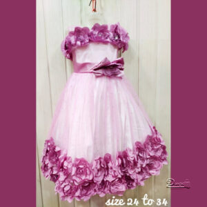 Hot Pink Dress with Flowers, Fancy Girl frock