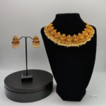 Traditional Lakshmi Goddess Temple Jewellery With Earrings