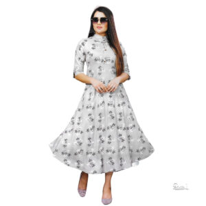 Women Indian Designer Cotton Anarkali A-Line Kurta Tunic Tops | Mustard Yellow Colour
