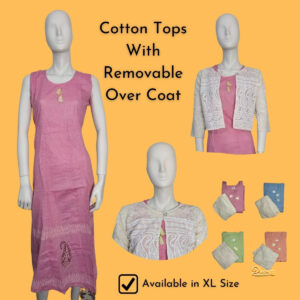 Beautiful Fabric Rayon Work Print Kurti and Hand Work Jacket