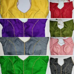 Ready to Wear Padded Plain Blouse With Golden Line Design