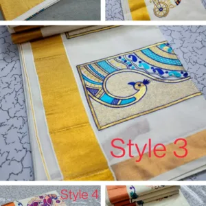 Handloom Full Embroidery Kerala Saree | NEW Collection | Kerala Kasavu | Traditional | Ethnic | Indian | Handcrafted Festive Saree