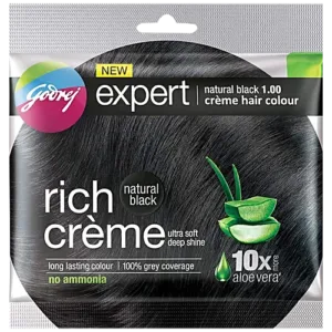 Godrej Expert Rich Creme Hair Colour, 1 pc Shade 1 Natural Black With Aloe Vera