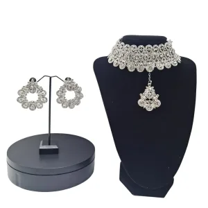 Elegant Crystal Bridal Choker Set |  Wedding Choker for Bride | Formal Occasion Jewelry